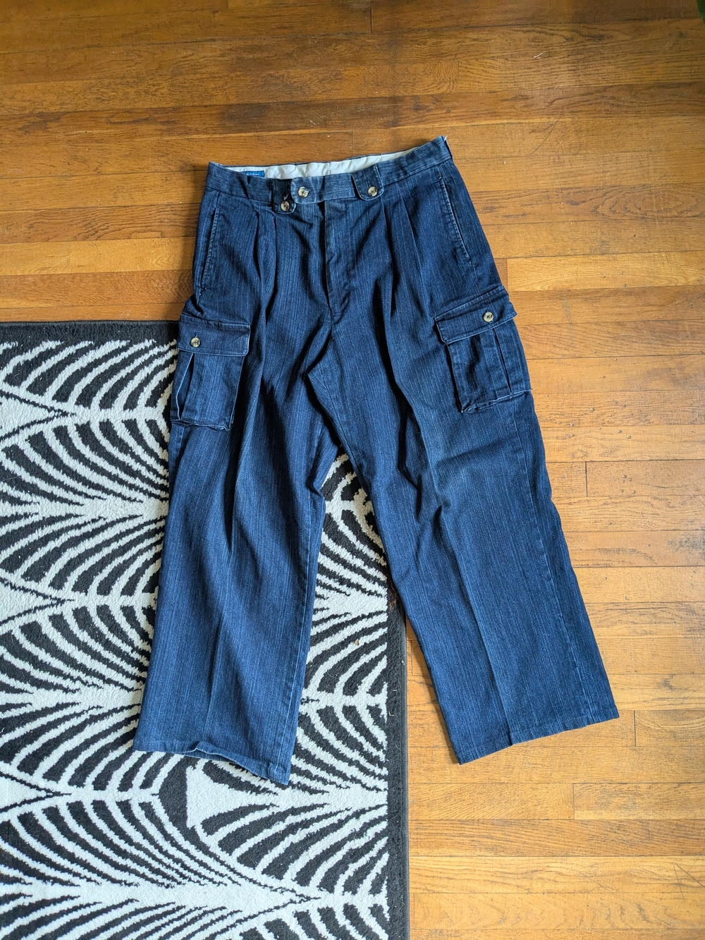 Giorgio Brutini Men's Dark Blue Cargo Pants